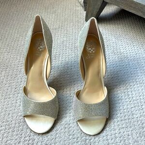 Vince Camuto Silver/champagne Heels Elegant Design-sz.11
